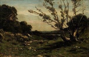 Henri Harpignies Morning in the Nievre Wandbild