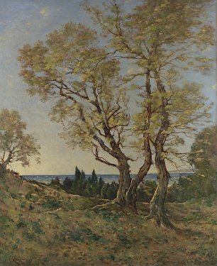 Henri Harpignies Olive trees at menton Wandbild