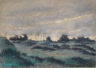 Henri Harpignies Paysage de lande au crepuscule Wandbild