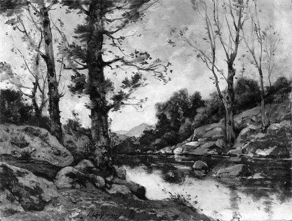 Henri Harpignies View at Herisson Wandbild