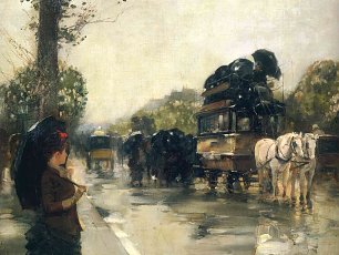 Childe Hassam April showers champs elysees paris Wandbild