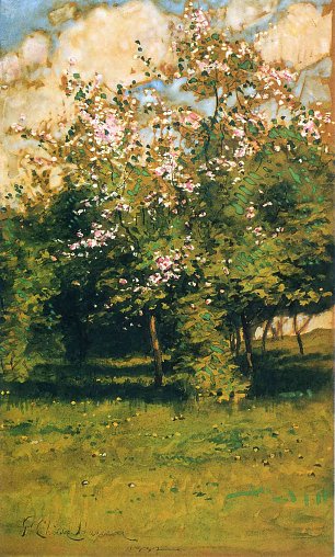 Childe Hassam Blossoming trees Wandbild