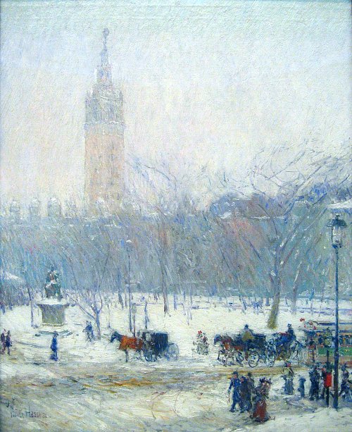 Childe Hassam Madison square snowstorm Wandbild