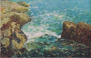 Childe Hassam Surf and Rocks Wandbild