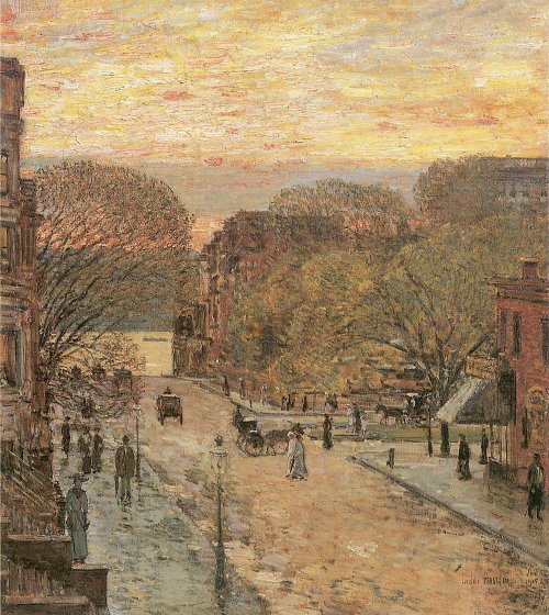 Childe Hassam West 78th Street im Fruehling Wandbild