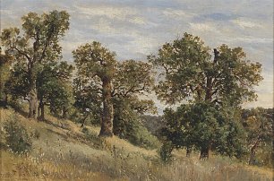 Theodor von Hoermann Berghang mit Baum Wandbild