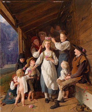 Theodor von Hoermann Die Kranzljungfer Wandbild