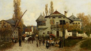 Theodor von Hoermann Orangenverkaeuferinnen in Brixen Wandbild