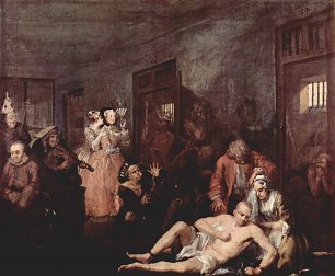 William Hogarth Der Lebensweg eines Wuestlings Szene Das Irrenhaus Wandbild