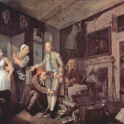 William-Hogarth-Der-Lebensweg-eines-Wuestlings-Szene-Der-Erbe