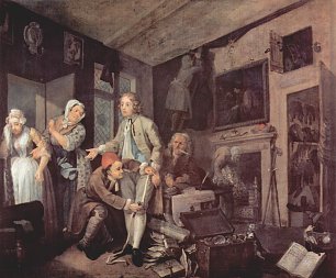 William Hogarth Der Lebensweg eines Wuestlings Szene Der Erbe Wandbild