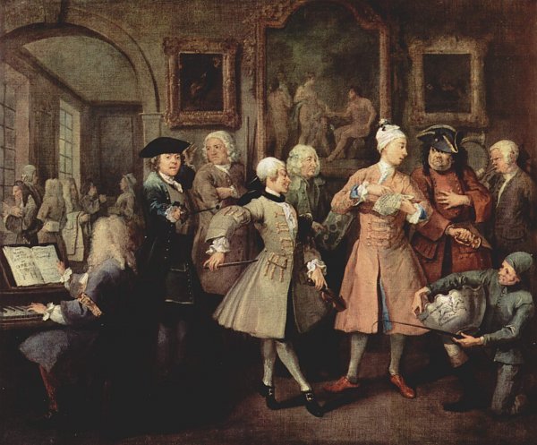 William Hogarth Der Lebensweg eines Wuestlings Szene Der Morgenempfang Wandbild