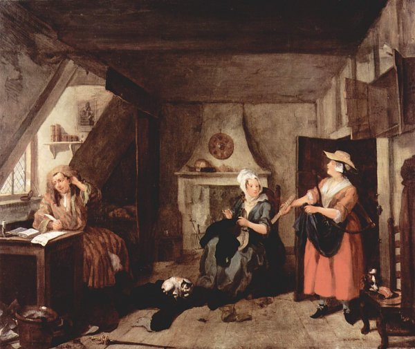 William Hogarth Der gepeinigte Poet Wandbild