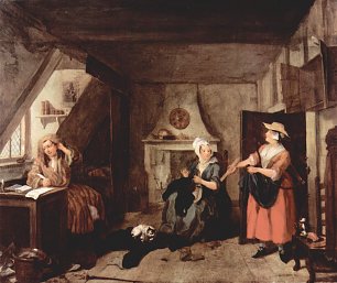 William Hogarth Der gepeinigte Poet Wandbild