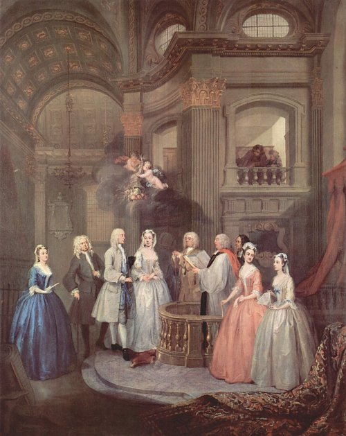 William Hogarth Die Hochzeit von Stephen Beckingham und Mary Cox Wandbild