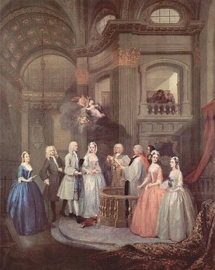 William Hogarth Die Hochzeit von Stephen Beckingham und Mary Cox Wandbild