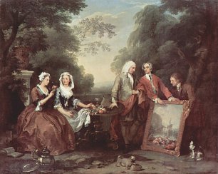 William Hogarth Familie Fountaine Familienportraet Wandbild