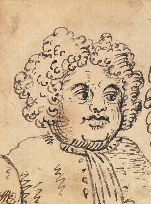 William Hogarth Grotesque Male Head Wandbild