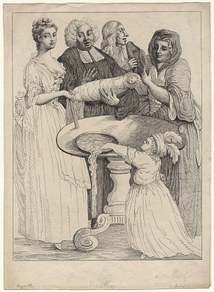 William Hogarth John Henley with five unknown figures Wandbild