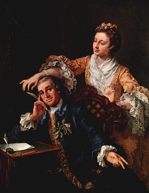 William Hogarth Portraet des Schauspielers David Garrik und seiner Frau Wandbild