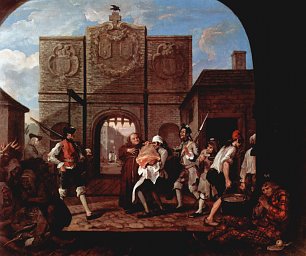William Hogarth Vor dem Tor von Calais Wandbild