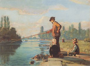 Ferdinand Holler Der Angler Wandbild