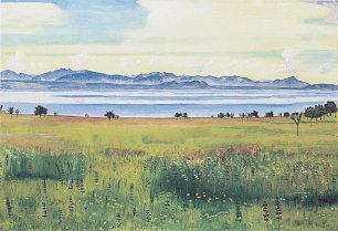 Ferdinand Holler Genfersee mit Jura Wandbild