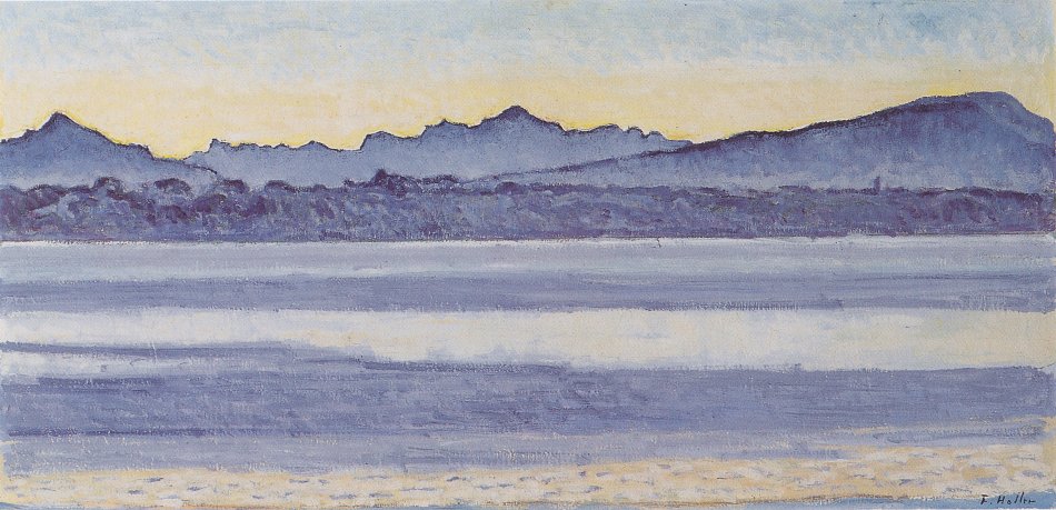 Ferdinand Holler Genfersee mit Mont Blanc bei Morgenlicht Wandbild