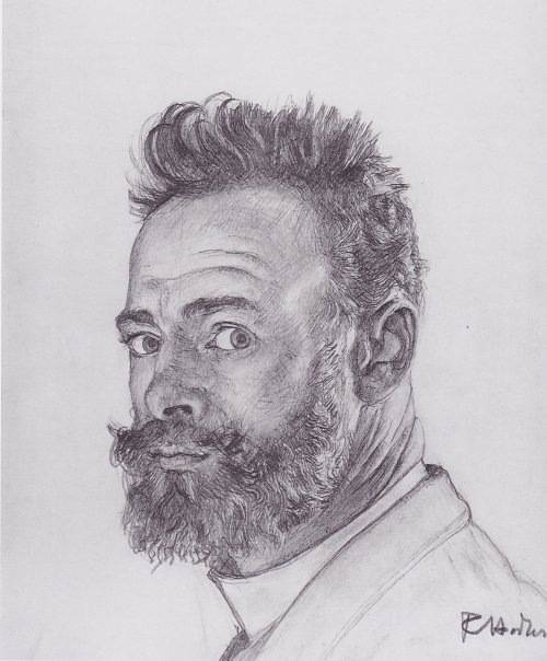 Ferdinand Holler Selbstportrait in Paris Wandbild