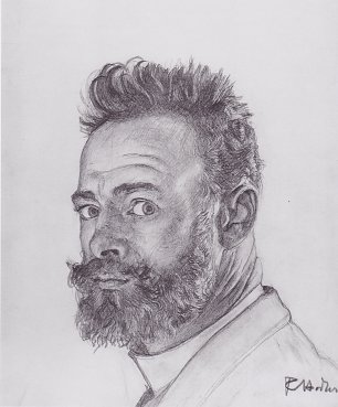 Ferdinand Holler Selbstportrait in Paris Wandbild