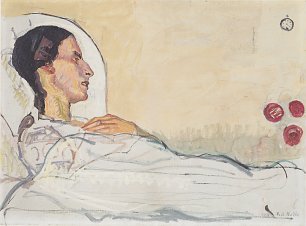 Ferdinand Holler Valentine Gode Darel auf ihrem Krankenbett Wandbild