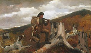 Winslow Homer A Huntsman and Dogs Wandbild
