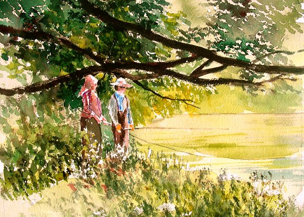 Winslow Homer fishing Wandbild