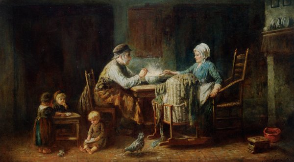 Jozef Israels A Frugal Meal Wandbild