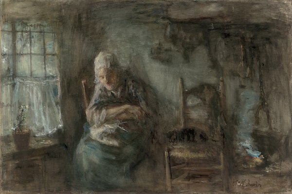 Jozef Israels Oude vissersvrouw Wandbild
