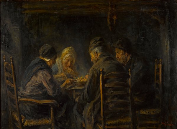 Jozef Israels Potato eaters Wandbild
