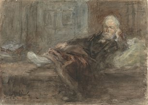Jozef Israels Zelfportret met zieke voet Wandbild