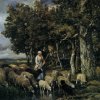 Charles-Emile-Jacque-Shepherdess-watering-flock