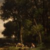 Charles-Emile-Jacque-Shepherdess-with-her-flock-at-the-edge-of-the-forest