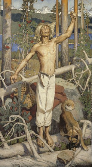 Akseli Gallen Kallela Kullervos Fluch Wandbild