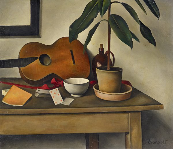 Alexander Kanoldt Stillleben mit Gitarre Wandbild
