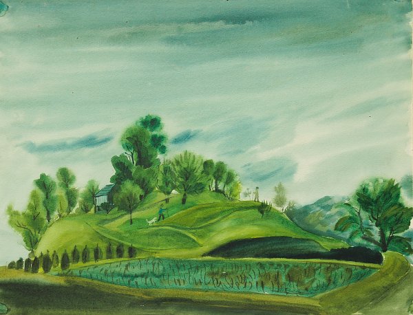 Landschaft Aquarell Wandbild