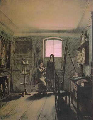 Georg Friedrich Kersting Atelier des Malers Gerhard von Kuegelgen Wandbild