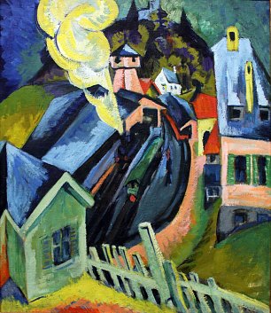 Ernst Ludwig Kirchner Bahnhof Koenigstein Wandbild