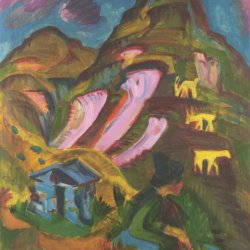 Ernst-Ludwig-Kirchner-Berghirte-im-Herbst-Berghirte-mit-Ziegen