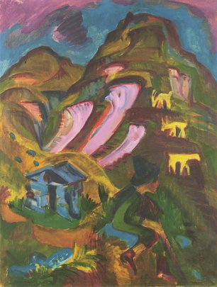 Ernst Ludwig Kirchner Berghirte im Herbst Berghirte mit Ziegen Wandbild