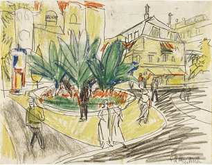 Ernst Ludwig Kirchner Das Boskett auf dem Albertplatz in Dresden Wandbild