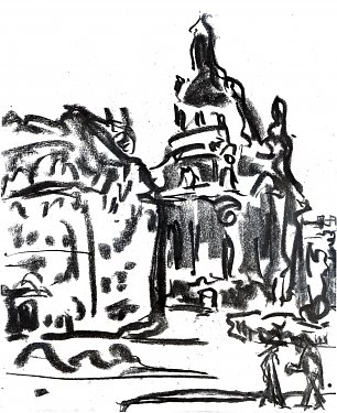 Ernst Ludwig Kirchner Frauenkirche Wandbild