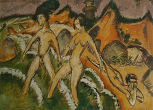 Ernst Ludwig Kirchner Ins Meer Schreitende Wandbild