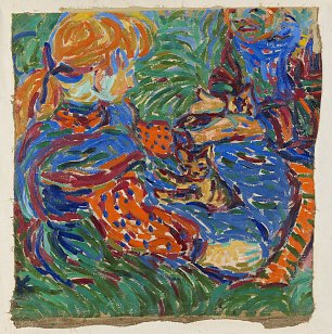 Ernst Ludwig Kirchner Kinderkoepfchen Wandbild